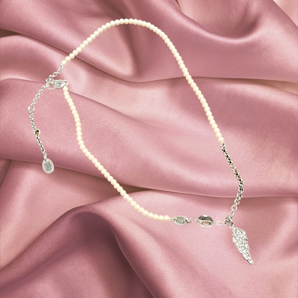 Juicy Couture Pearl Angel Wing Necklace